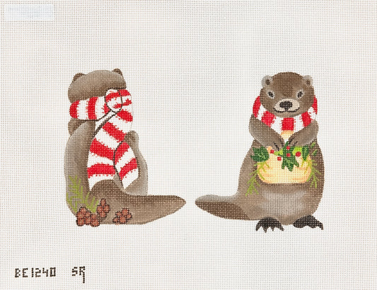 Susan Roberts Needlepoint Barbara Eyre Otter with Scarf Needlepoint Canvas