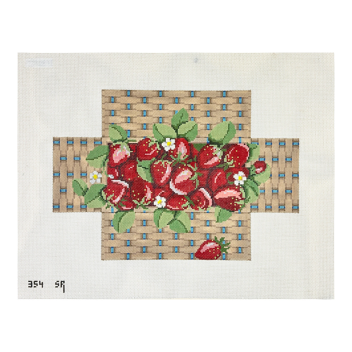 Susan Roberts Needlepoint Basket of Strawberries Brick Cover Needlepoint Canvas