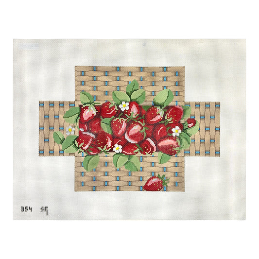 Susan Roberts Needlepoint Basket of Strawberries Brick Cover Needlepoint Canvas