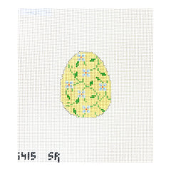 Susan Roberts Needlepoint Blue Floral Vine Egg Needlepoint Canvas
