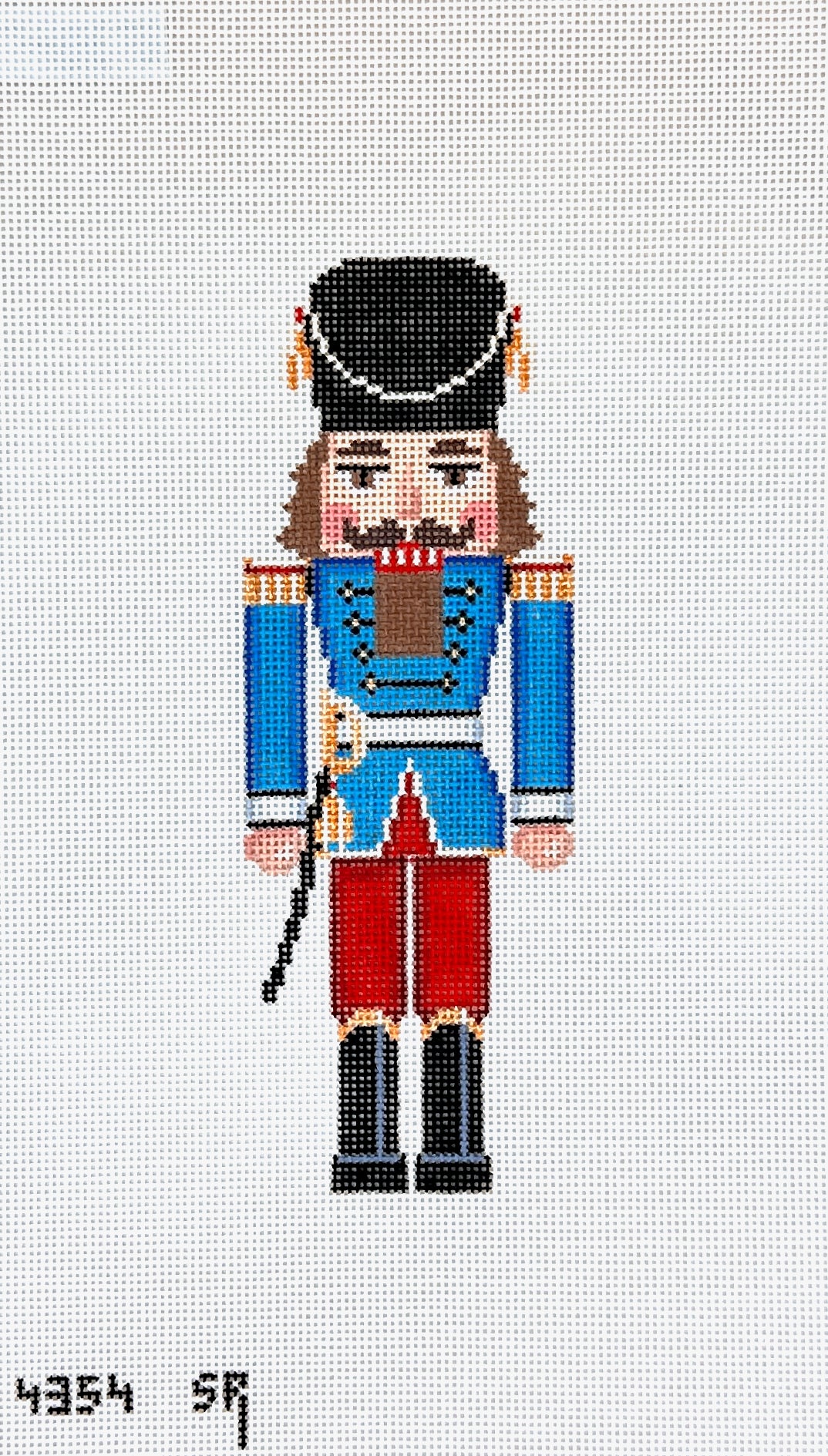 Susan Roberts Needlepoint  Blue Guard with Sword Nutcracker Needlepoint Canvas