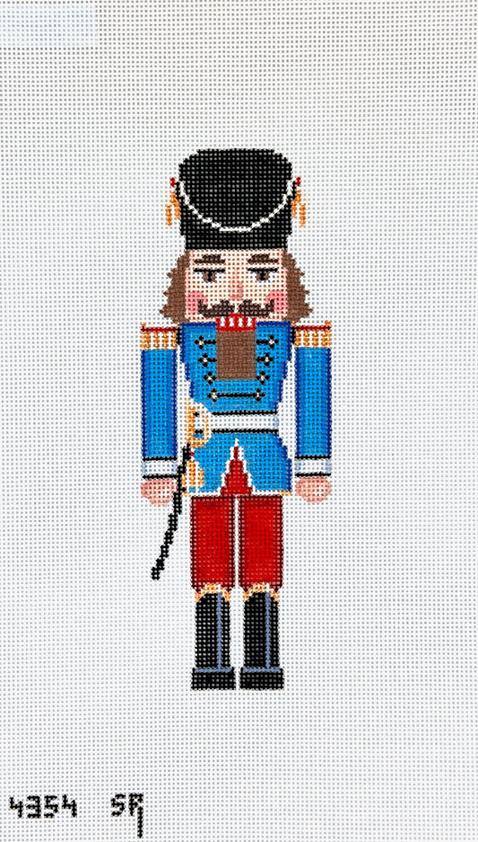 Susan Roberts Needlepoint  Blue Guard with Sword Nutcracker Needlepoint Canvas