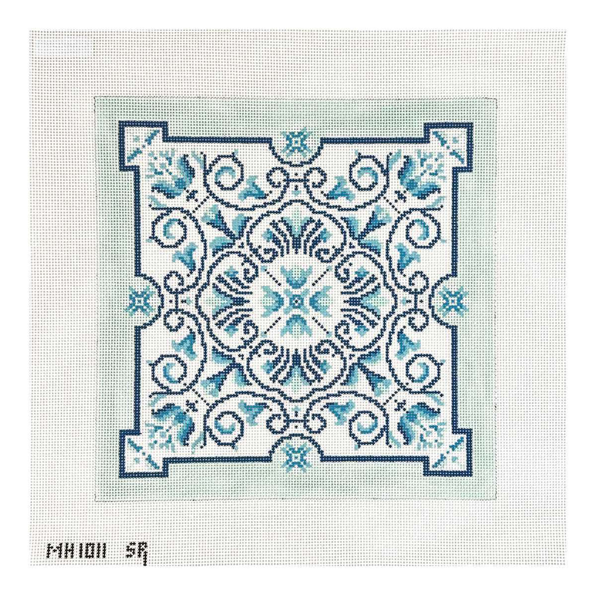 Susan Roberts Needlepoint Blue Tile Needlepoint Canvas