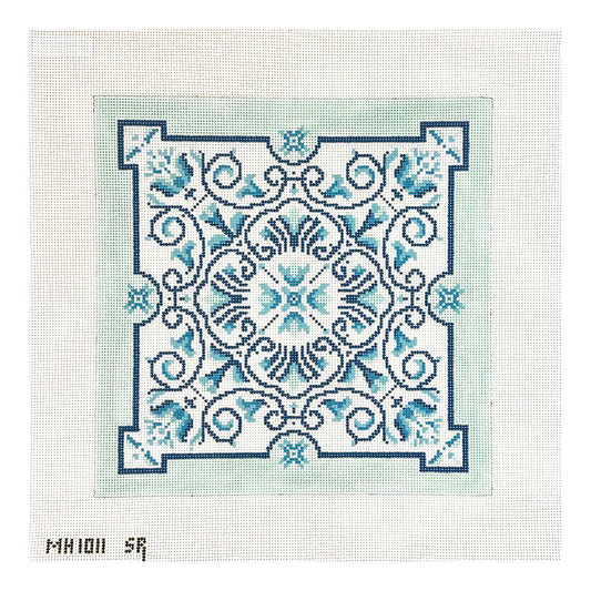 Susan Roberts Needlepoint Blue Tile Needlepoint Canvas