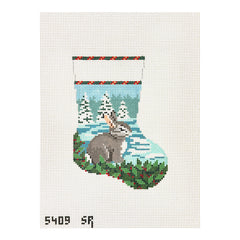 Susan Roberts Needlepoint Bunny In Snow Mini Stocking Needlepoint Canvas