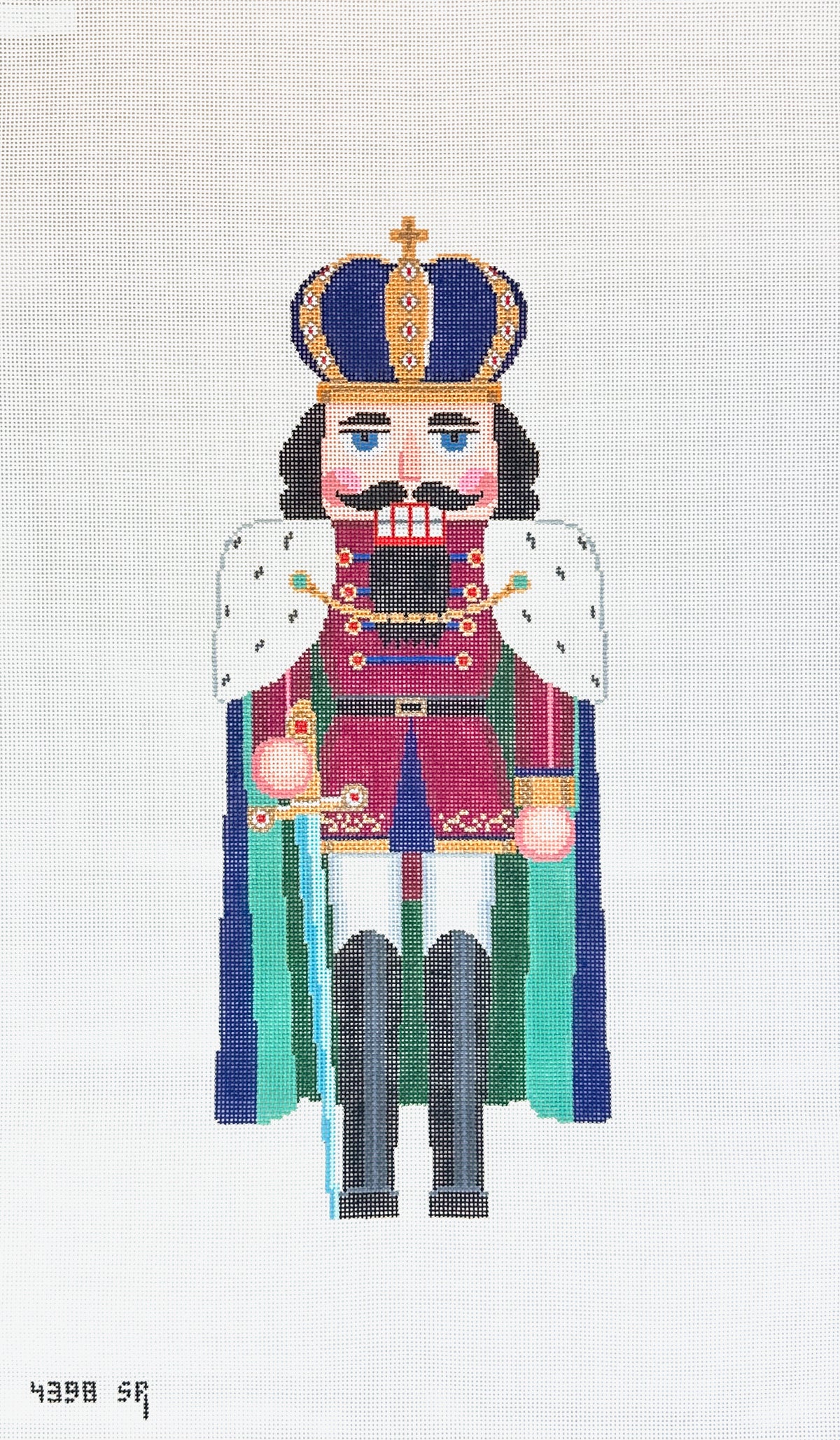 Susan Roberts Needlepoint Caped King Nutcracker 18" Stand Up Needlepoint Canvas
