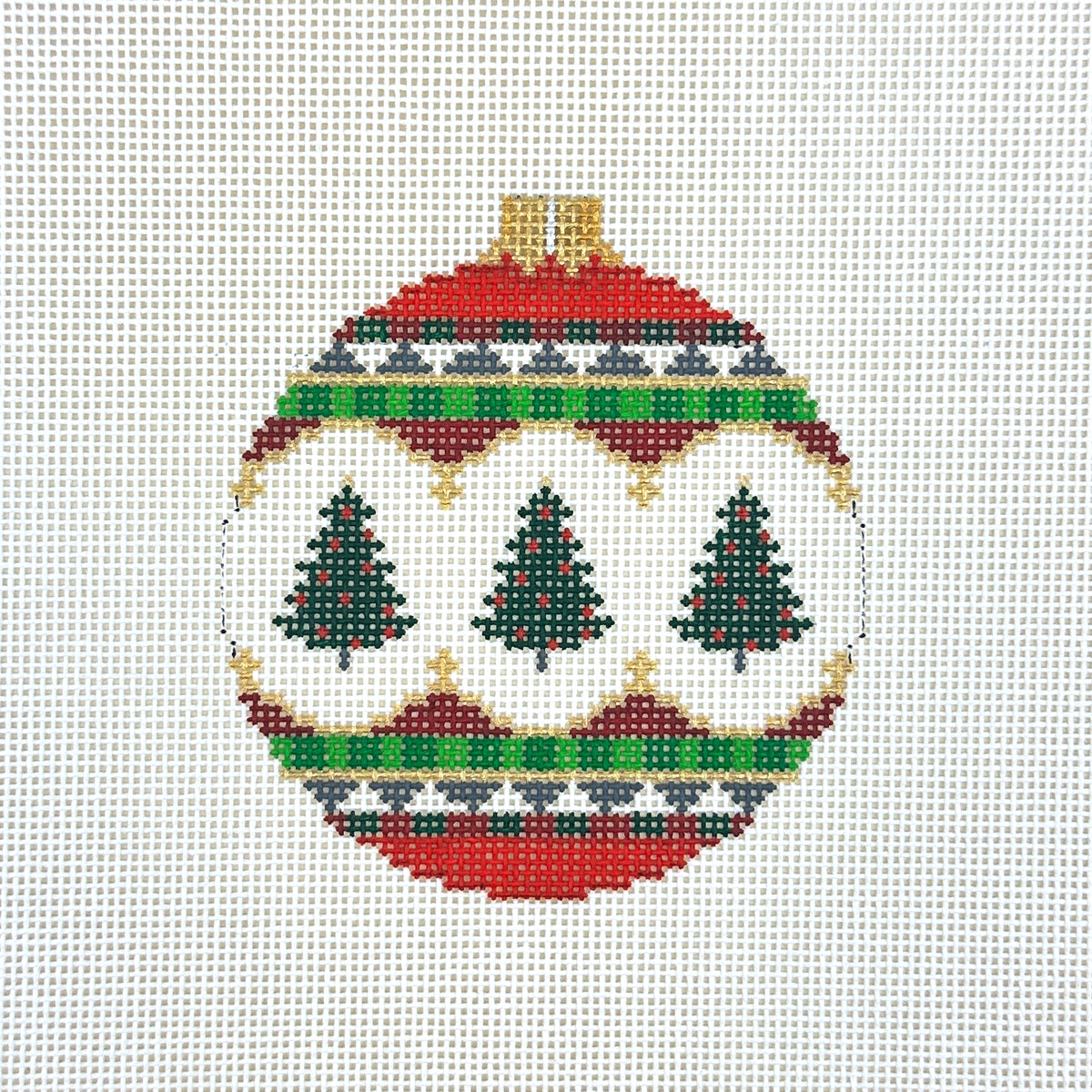 Susan Roberts Needlepoint Christmas Trees Ornament Needlepoint Canvas