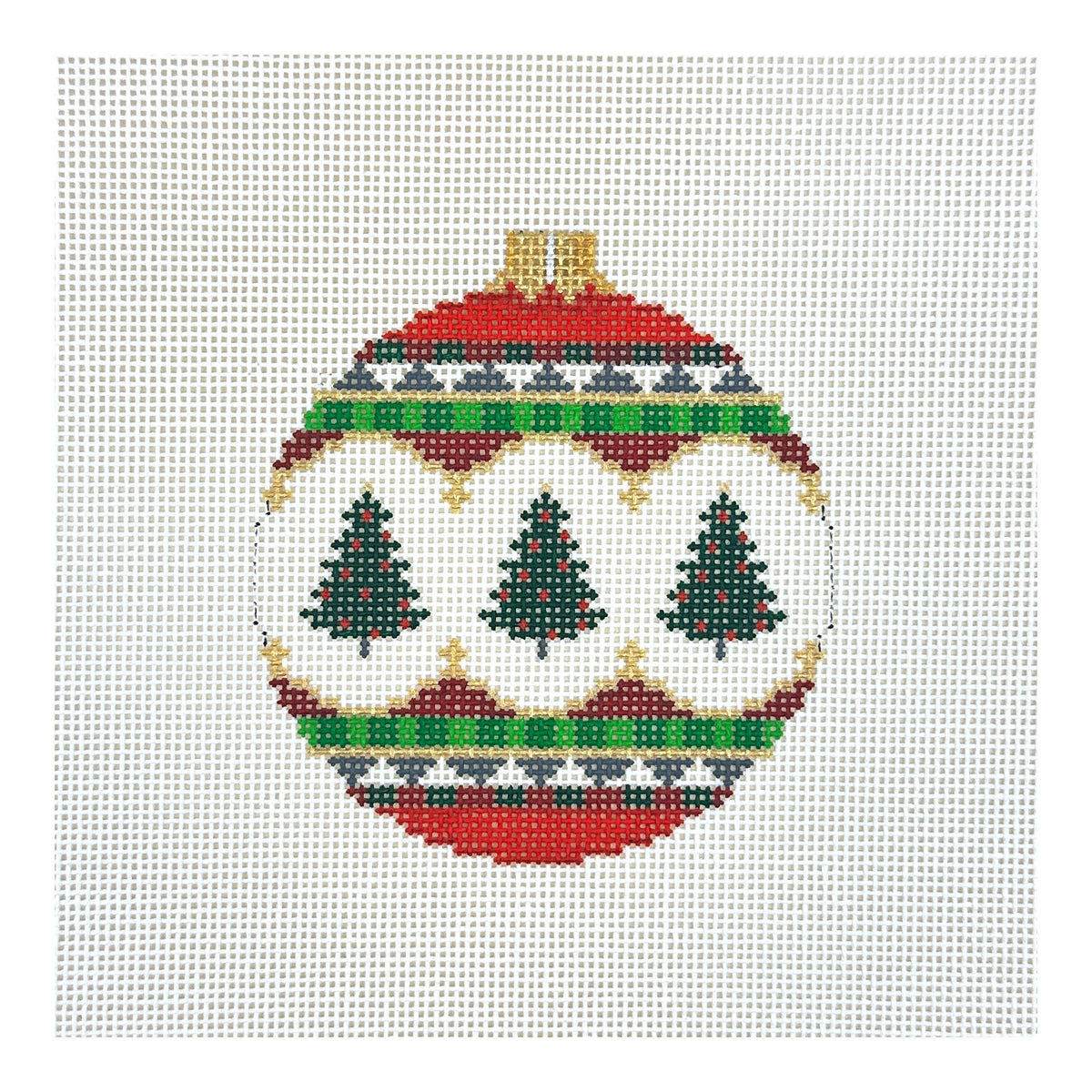 Susan Roberts Needlepoint Christmas Trees Ornament Needlepoint Canvas 18M