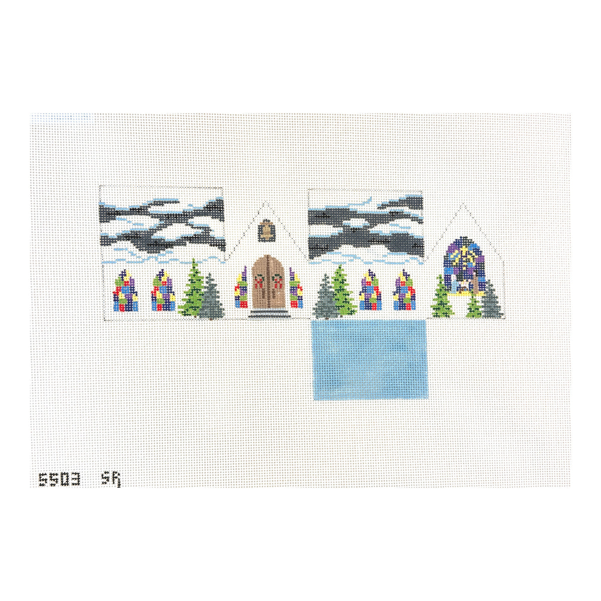 Susan Roberts Needlepoint Church Mini House Needlepoint Canvas - 18M