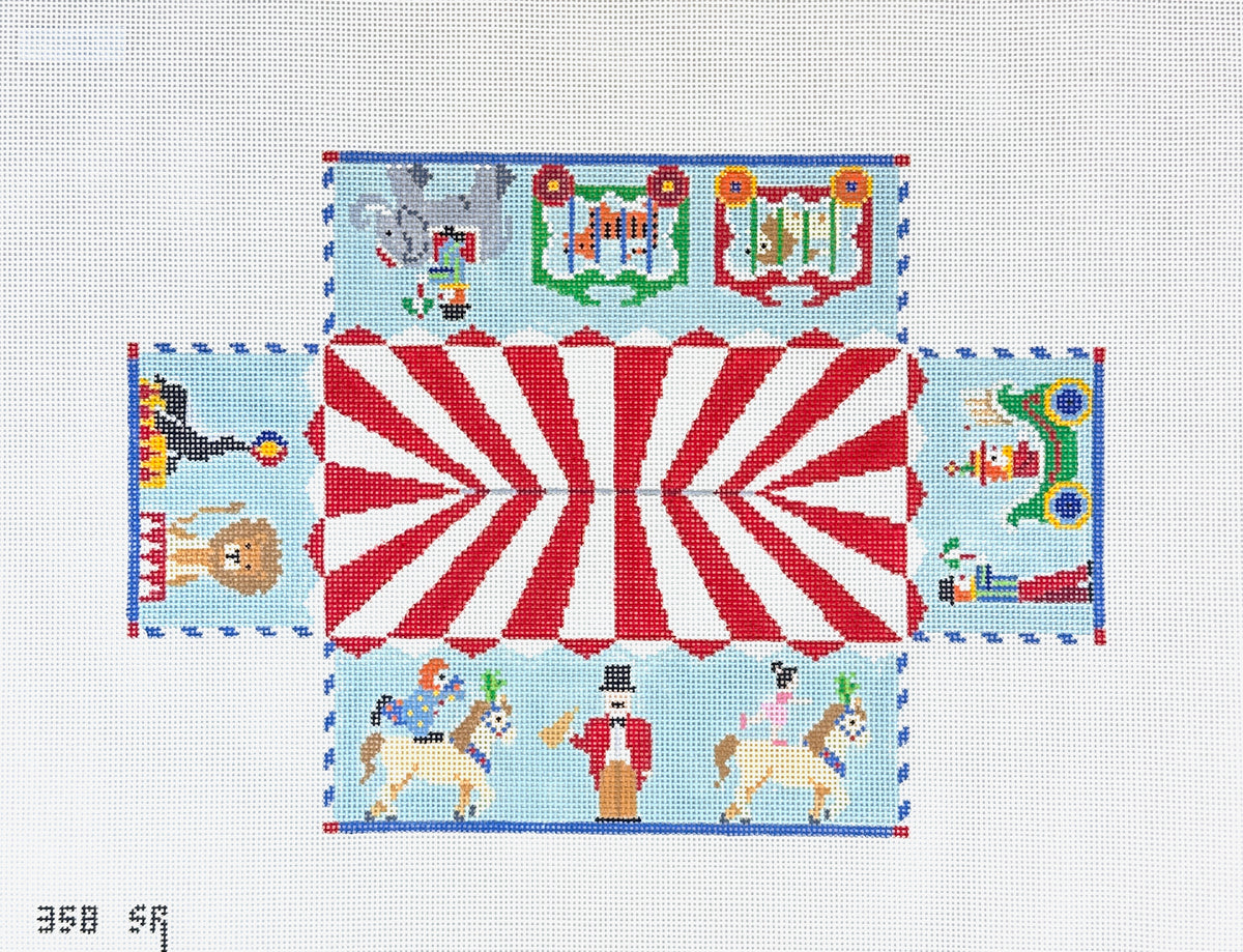 Susan Roberts Needlepoint Circus Parade Brick Cover Needlepoint Canvas