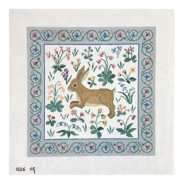 Susan Roberts Needlepoint Cluny Rabbit - 13 Mesh Needlepoint Canvas