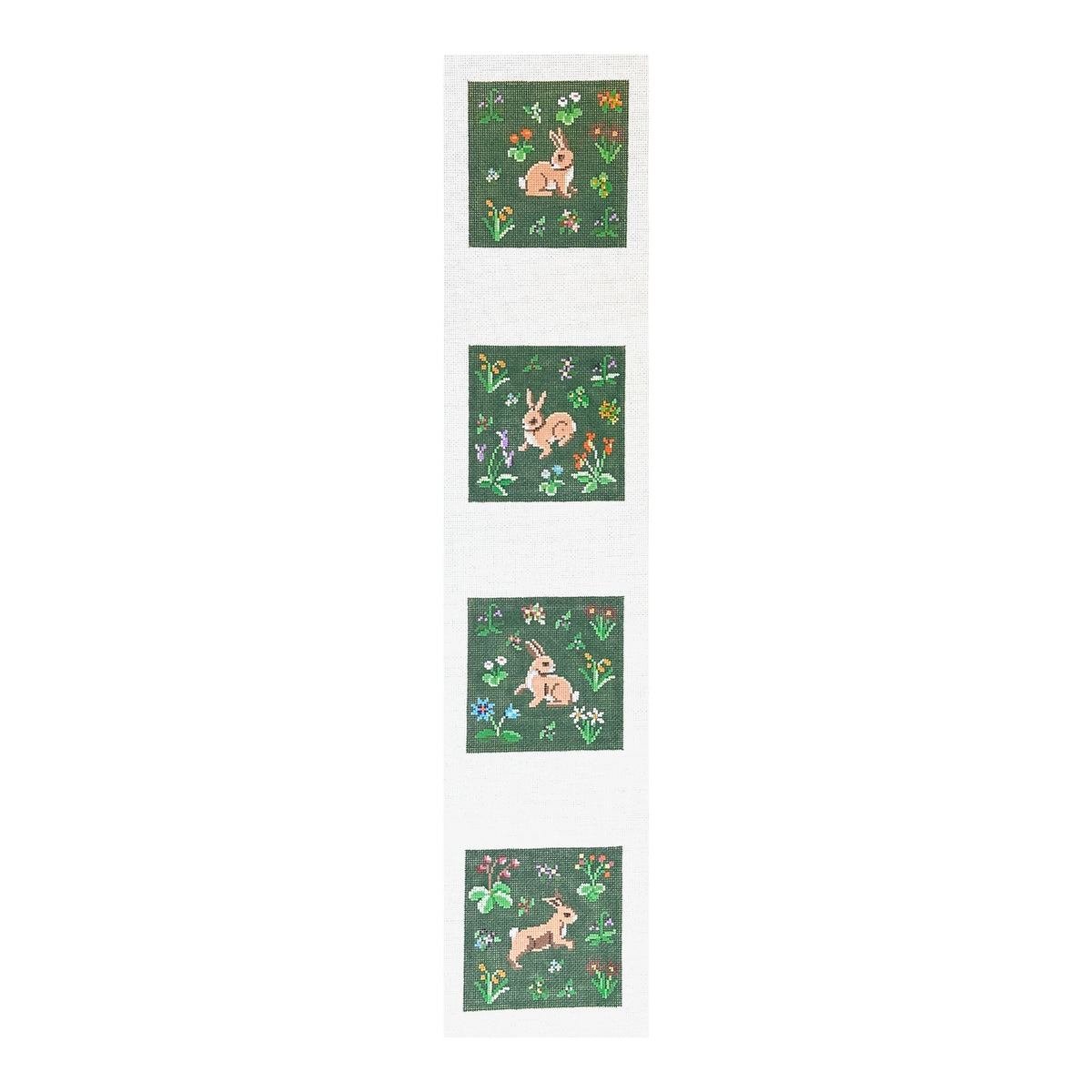 Susan Roberts Needlepoint Cluny Rabbits Coaster Set Needlepoint Canvas