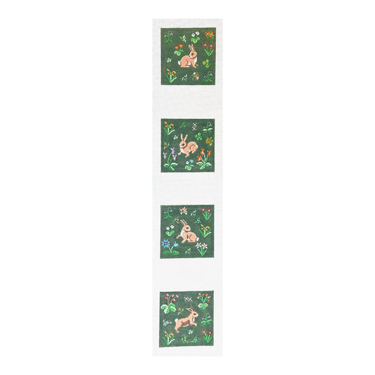 Susan Roberts Needlepoint Cluny Rabbits Coaster Set Needlepoint Canvas