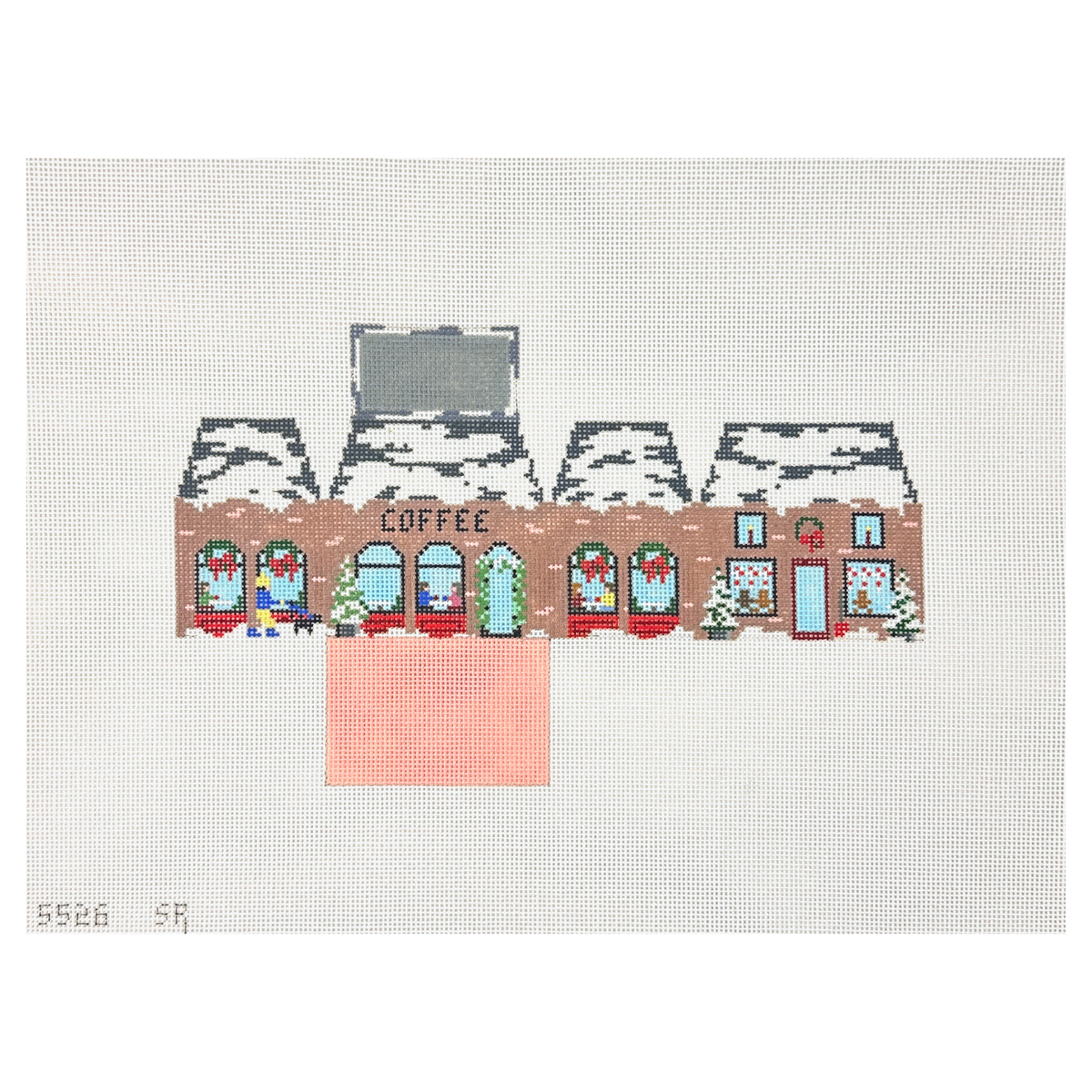 Susan Roberts Needlepoint Coffee Shop Mini House 3D Needlepoint Canvas