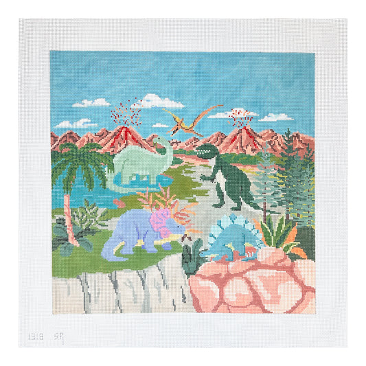 Susan Roberts Needlepoint Dinosaurs Needlepoint Canvas