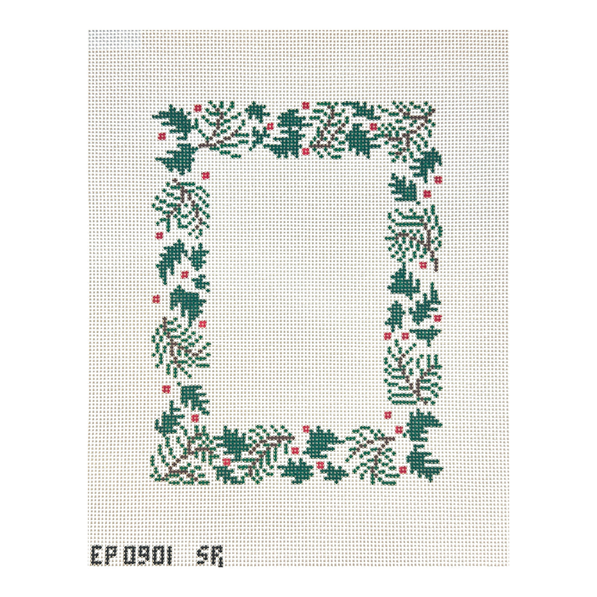 Susan Roberts Needlepoint Elaine Pollack Pine Boughs and Leaves Picture Frame Needlepoint Canvas