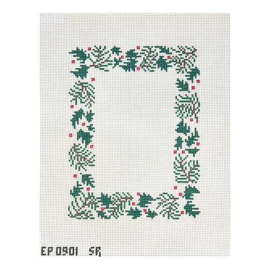 Susan Roberts Needlepoint Elaine Pollack Pine Boughs and Leaves Picture Frame Needlepoint Canvas