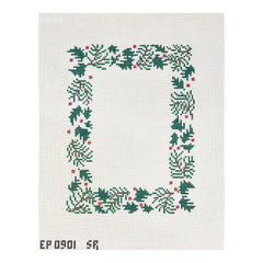 Susan Roberts Needlepoint Elaine Pollack Pine Boughs and Leaves Picture Frame Needlepoint Canvas