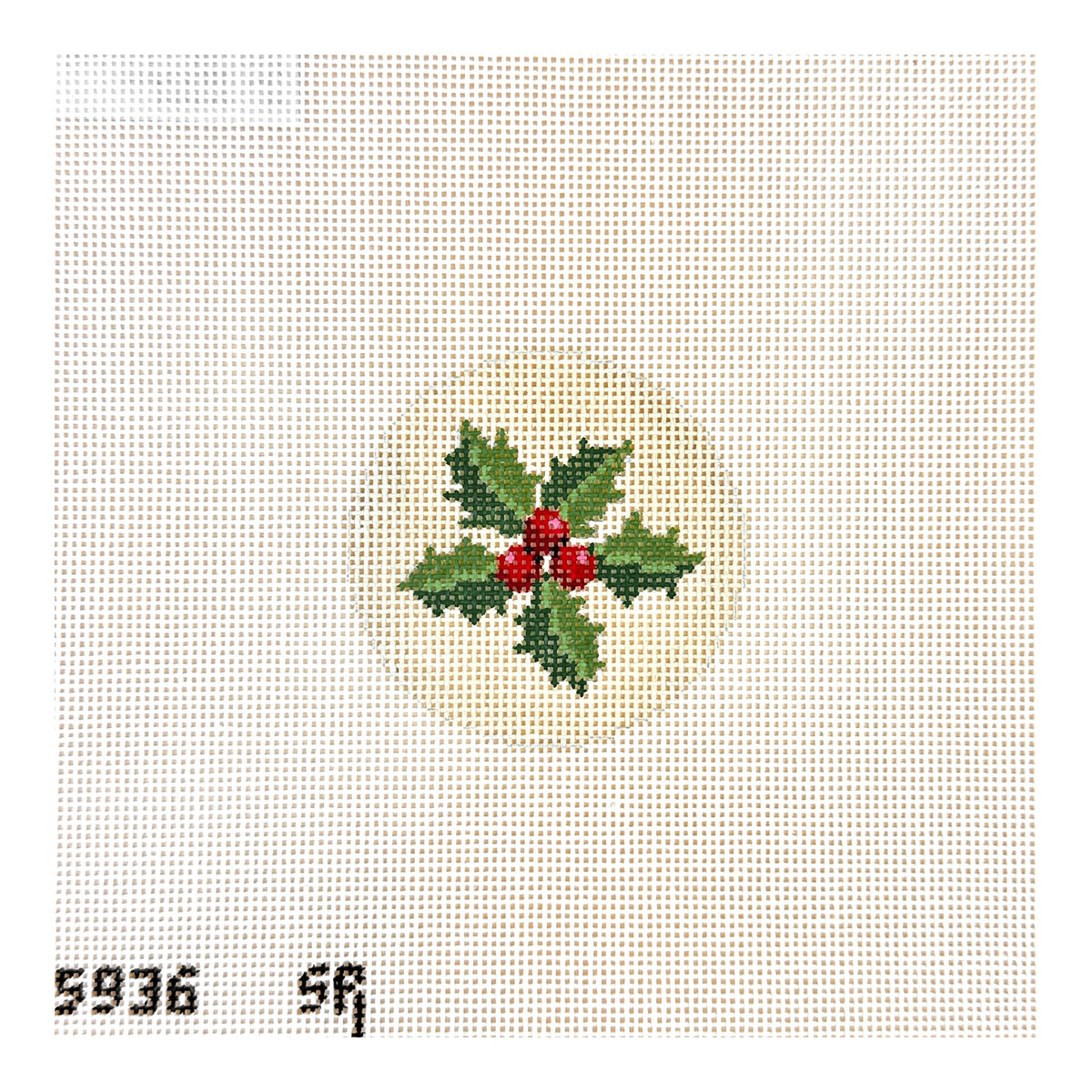 Susan Roberts Needlepoint Holly Sprig Needlepoint Canvas