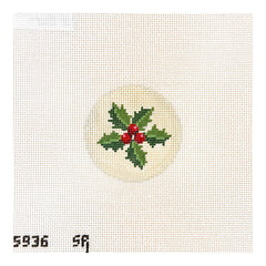 Susan Roberts Needlepoint Holly Sprig Needlepoint Canvas