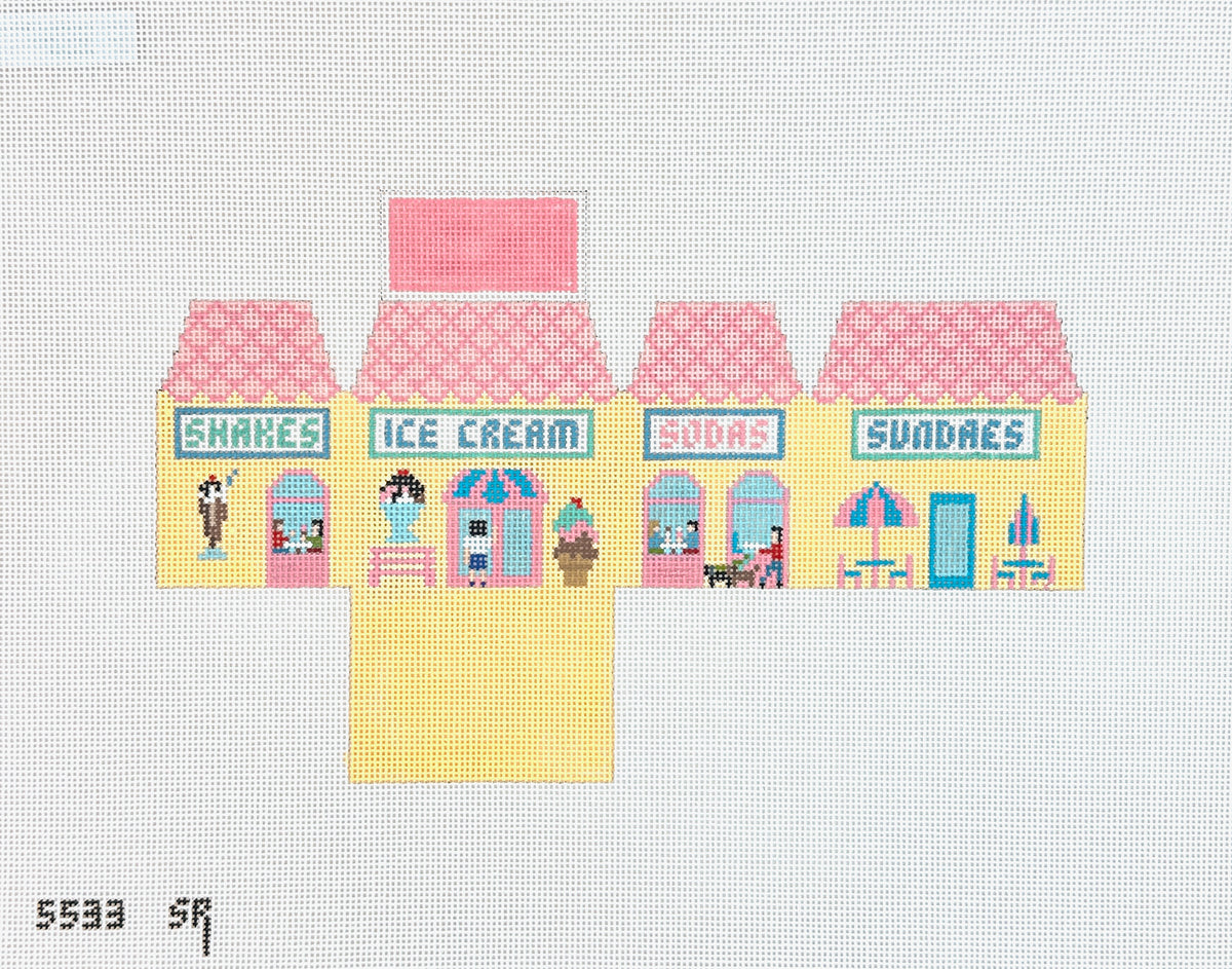 Susan Roberts Needlepoint Ice Cream Parlor Mini House Needlepoint Canvas