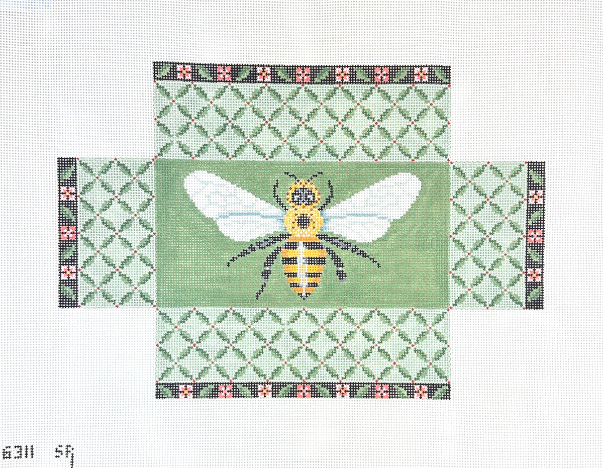 Susan Roberts Needlepoint Leaf Trellis Bee Brick Cover Needlepoint Canvas
