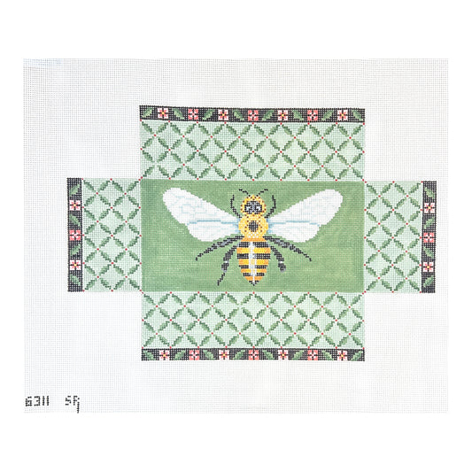Susan Roberts Needlepoint Leaf Trellis Bee Brick Cover Needlepoint Canvas