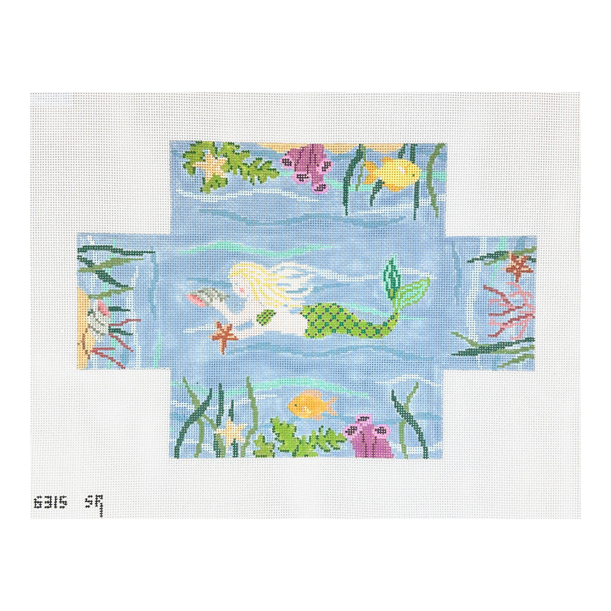Susan Roberts Needlepoint Mermaid Brick Cover Needlepoint Canvas