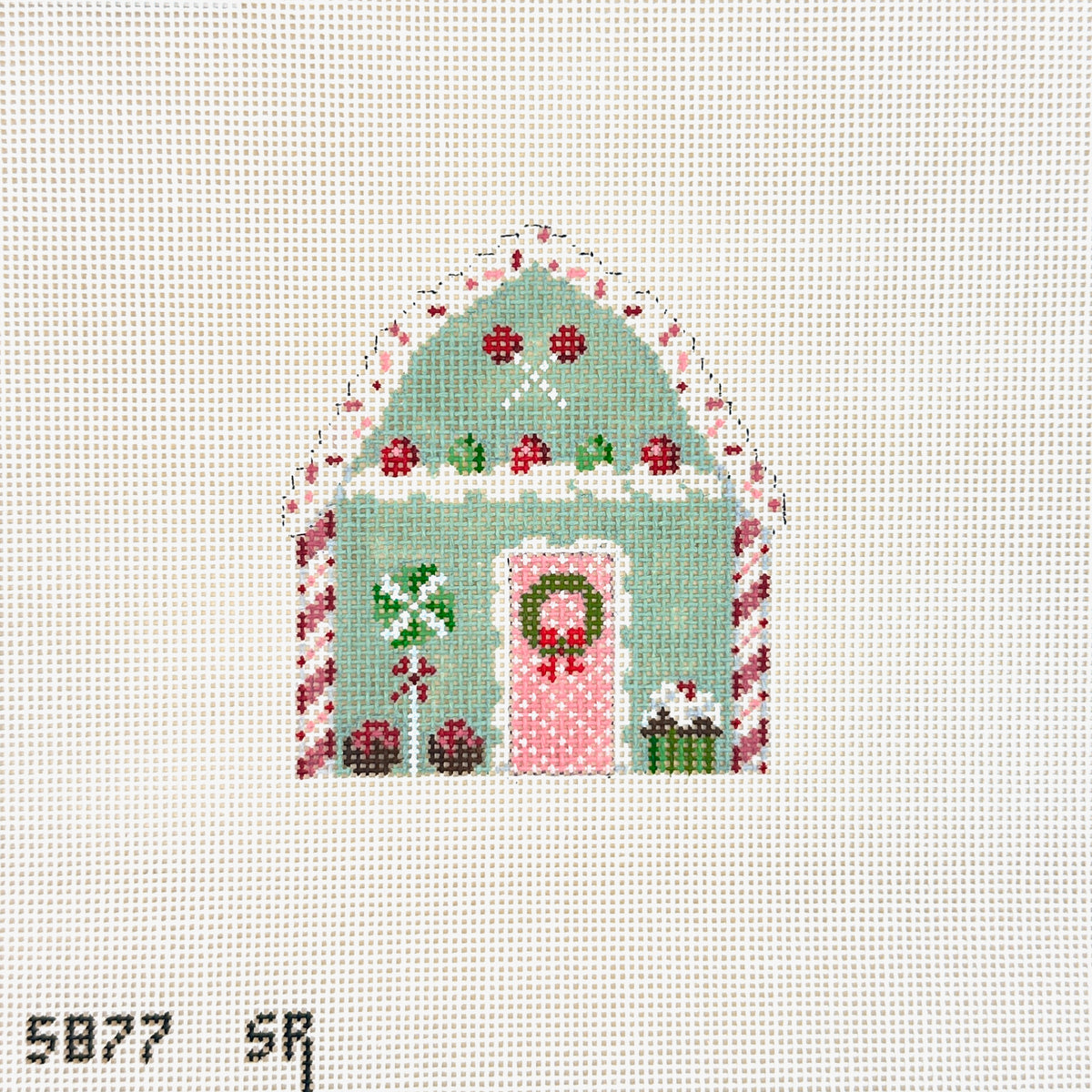 Susan Roberts Needlepoint Mint Sprinkle House Needlepoint Canvas