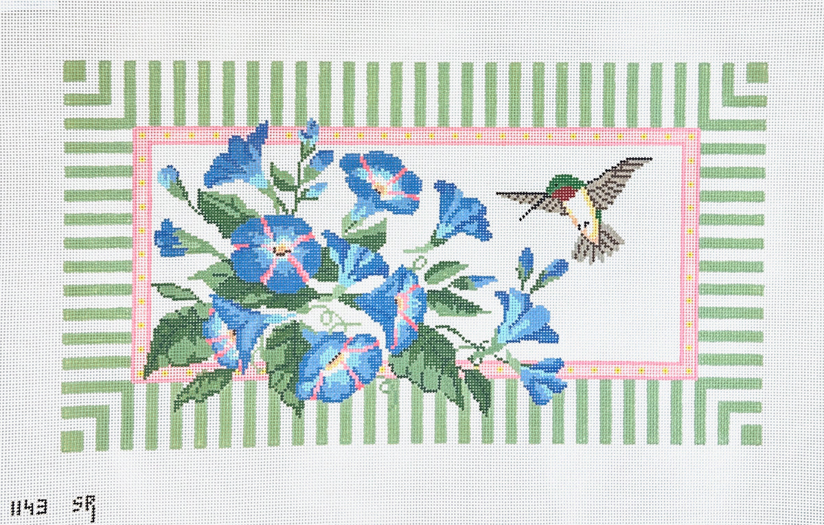 Susan Roberts Needlepoint Morning Glories with Hummingbird Needlepoint Canvas