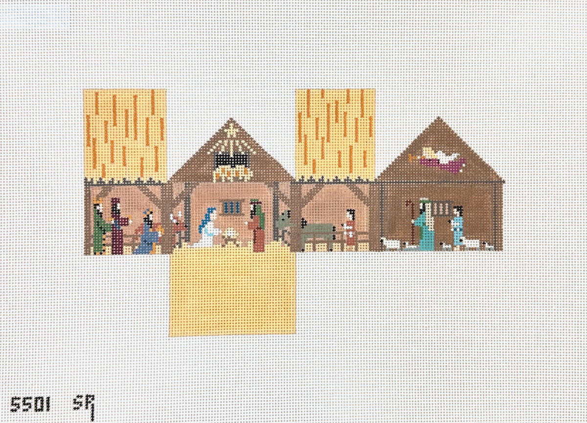 Susan Roberts Needlepoint Nativity Mini House Needlepoint Canvas - 13M