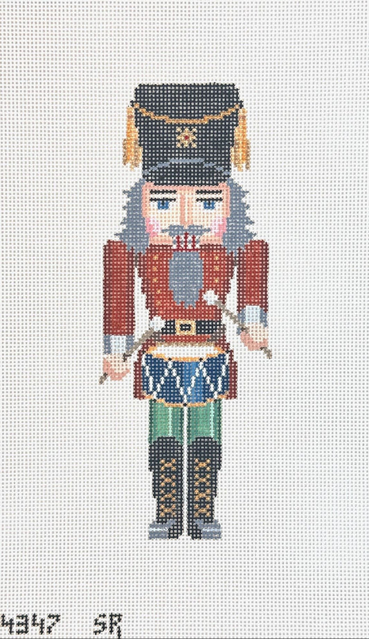 Susan Roberts Needlepoint Nutcracker Drummer in Brown Needlepoint Canvas