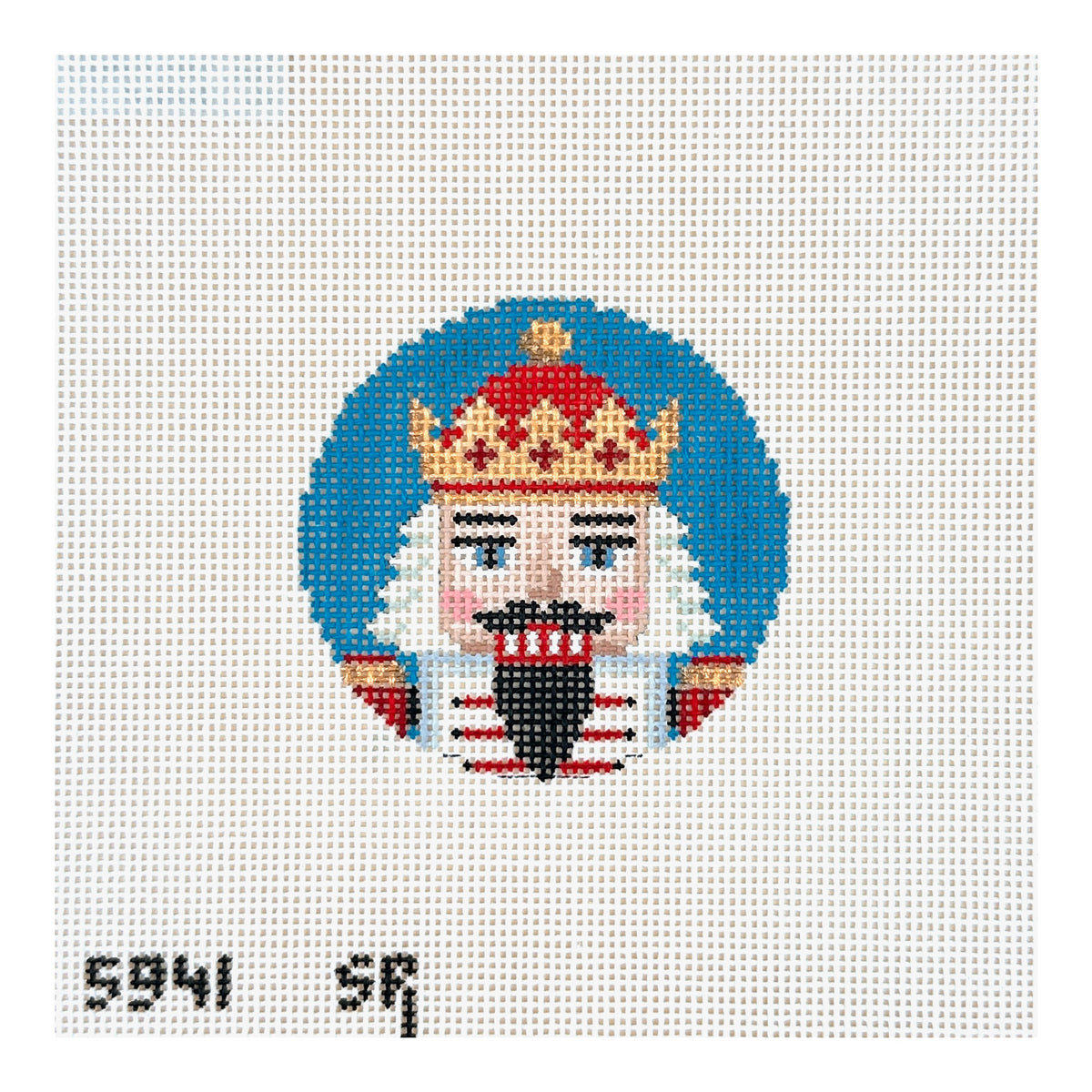 Susan Roberts Needlepoint Nutcracker Face in Red Needlepoint Canvas
