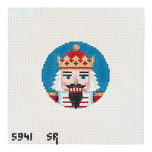 Susan Roberts Needlepoint Nutcracker Face in Red Needlepoint Canvas