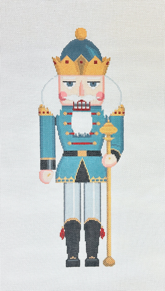 Susan Roberts Needlepoint Nutcracker King with Scepter 18" Stand Up Needlepoint Canvas - 13M