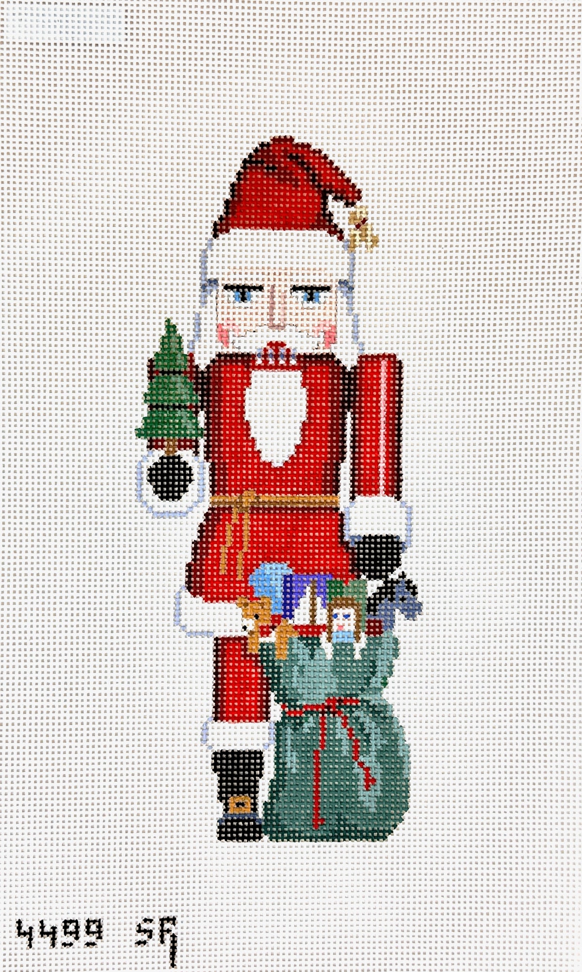 Susan Roberts Needlepoint Nutcracker Santa with Toy Bag Needlepoint Canvas