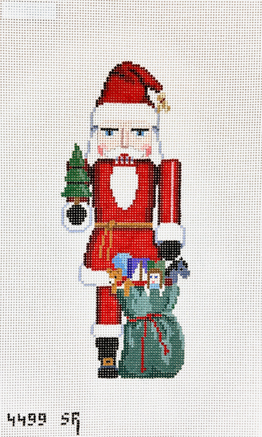 Susan Roberts Needlepoint Nutcracker Santa with Toy Bag Needlepoint Canvas