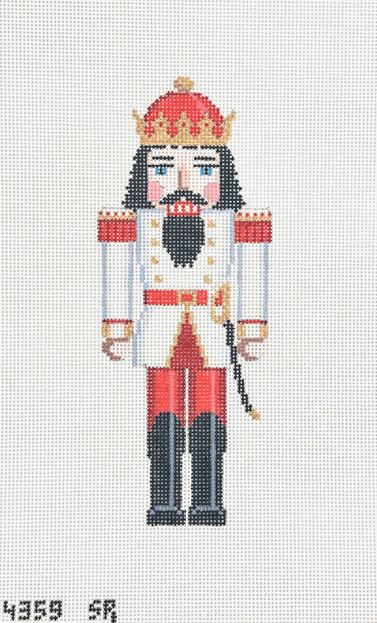 Susan Roberts Needlepoint Nutcracker White and Red King Needlepoint Canvas