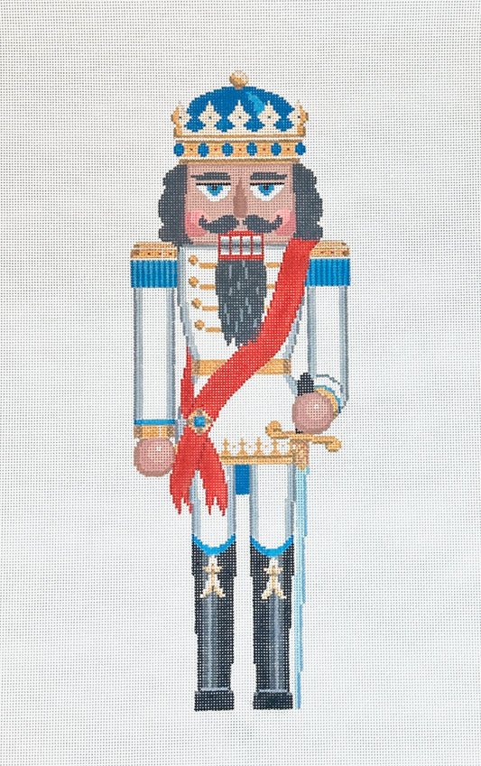 Susan Roberts Needlepoint Nutcracker White King 18" Stand Up Needlepoint Canvas - 13M
