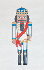Susan Roberts Needlepoint Nutcracker White King 18" Stand Up Needlepoint Canvas - 13M