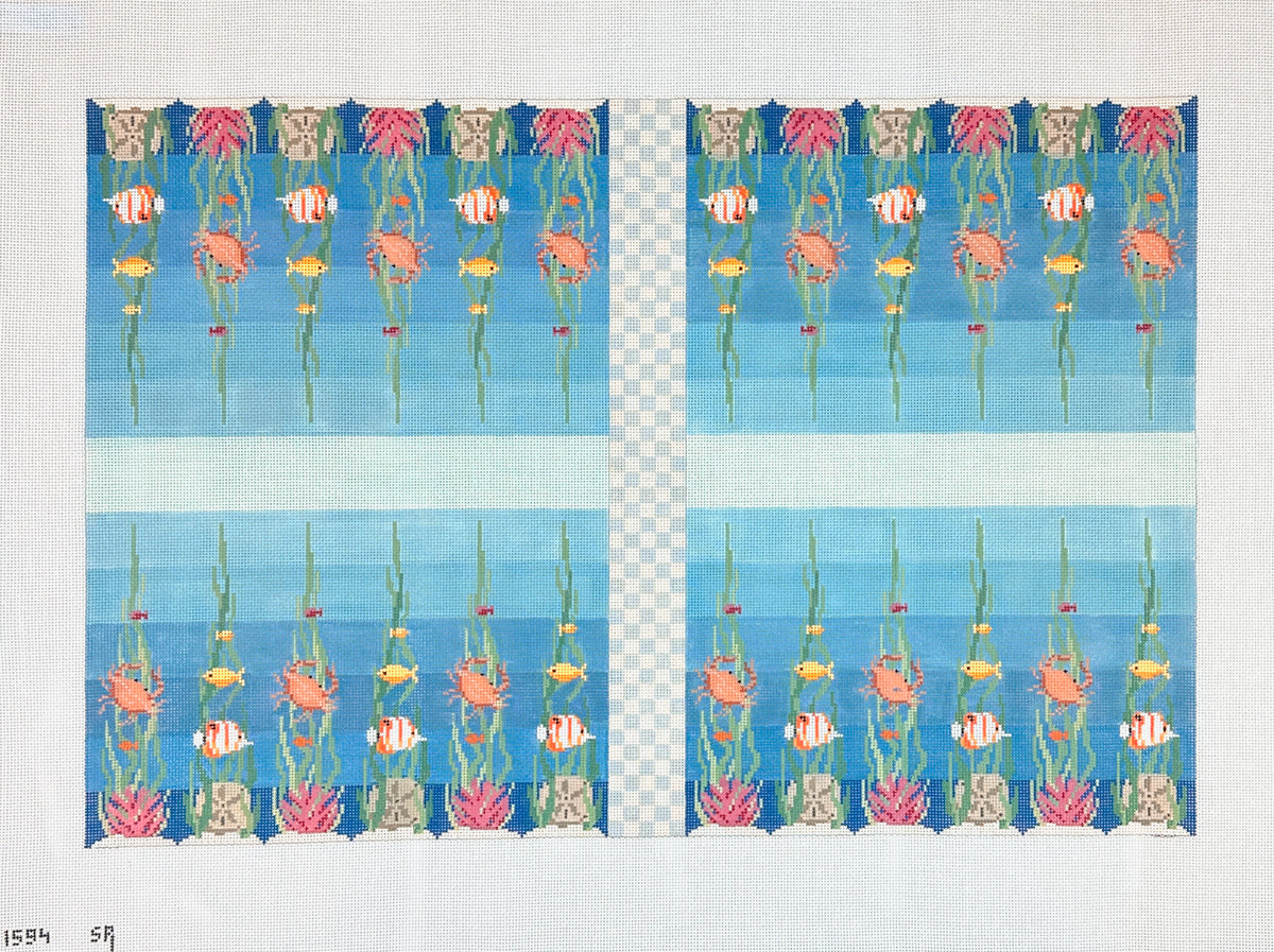 Susan Roberts Needlepoint Ocean Floor Backgammon Board Needlepoint Canvas