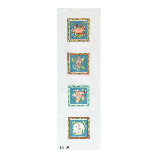 Susan Roberts Needlepoint Ocean Life Coaster Set Needlepoint Canvas