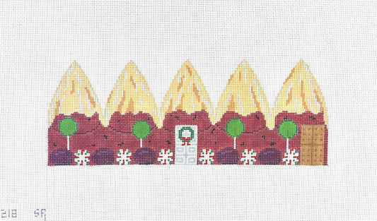 Susan Roberts Needlepoint Plum Pudding 3D Gingerbread Dome Needlepoint Canvas - 18M