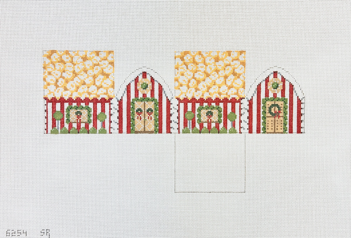 Susan Roberts Needlepoint Popcorn 3D Gingerbread House Needlepoint Canvas
