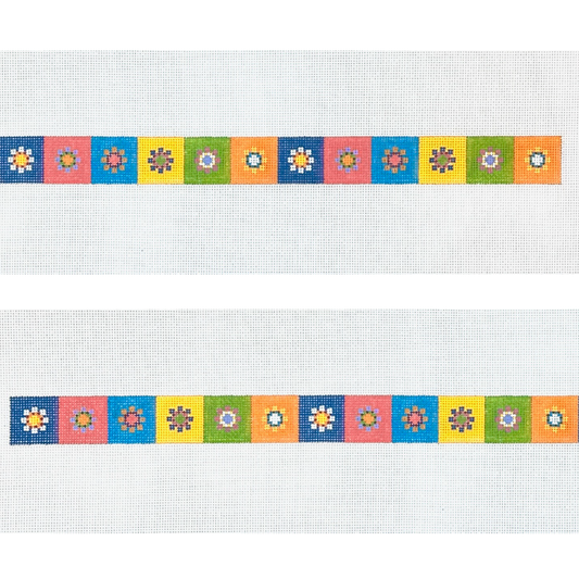 Susan Roberts Needlepoint Posie Patches Dog Collar Needlepoint Canvas