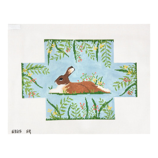 Susan Roberts Needlepoint Rabbit in Flowers Brick Needlepoint Canvas