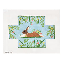 Susan Roberts Needlepoint Rabbit in Flowers Brick Needlepoint Canvas