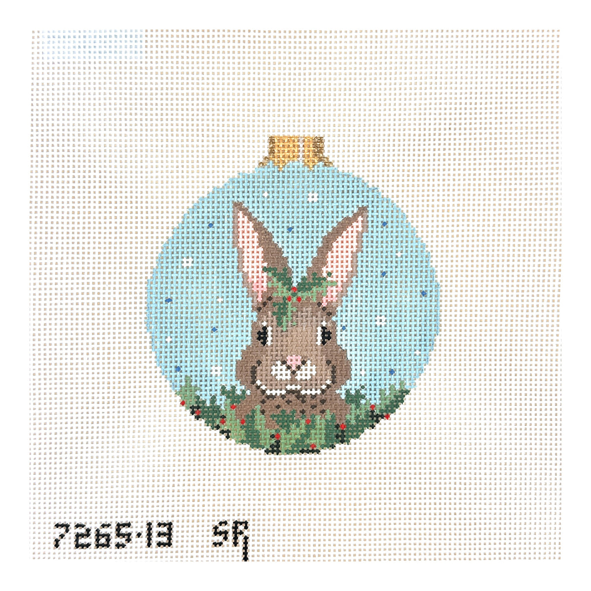Susan Roberts Needlepoint Rabbit in Holly Needlepoint Canvas - 13M