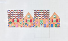 Susan Roberts Needlepoint Rainbow Candy and Gummy Bears 3D Gingerbread House Needlepoint Canvas