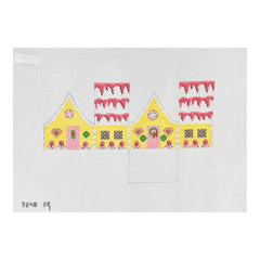 Susan Roberts Needlepoint Raspberry Drizzle Sponge Cake 3D Gingerbread House Needlepoint Canvas